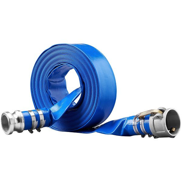 VEVOR Rückspülschlauch PVC-Ablaufschlauch 2 Zoll x 50 Fuß mit Camlock C- und E-Anschlüssen, FCXRG250FTPVCM9TXV0