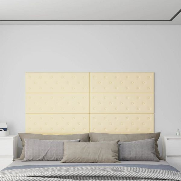 vidaXL Wandpaneele 12 Stück Creme 90x30 cm Kunstleder 3,24 m², 344003