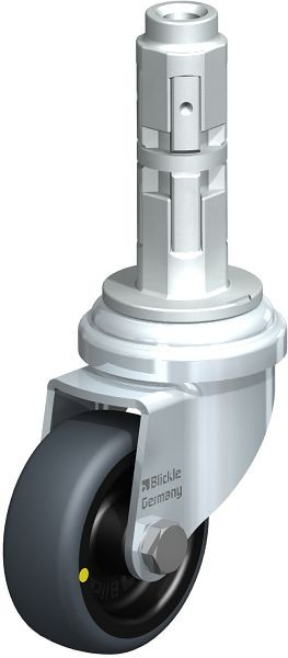 Blickle LRA-TPA 50G-ELS-E02 Apparate-Lenkrolle mit Expander, Thermoplastisches Gummi-Elastomer, Grau, 737966