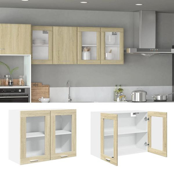 vidaXL Hängeglasschrank Sonoma-Eiche 80x31x60 cm Holzwerkstoff, 849624