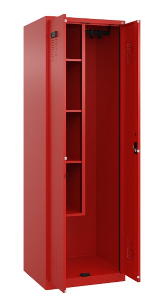 C+P Putzmittel-Spind Evolo PLUS, 2 Abteile, 1850x600x500mm, 3020/3020, Zylinderschloss, 049100-00 S10052