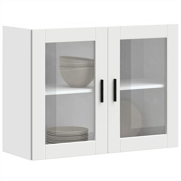 vidaXL Küchen-Hängeschrank mit Glastür Porto Weiß, 854087