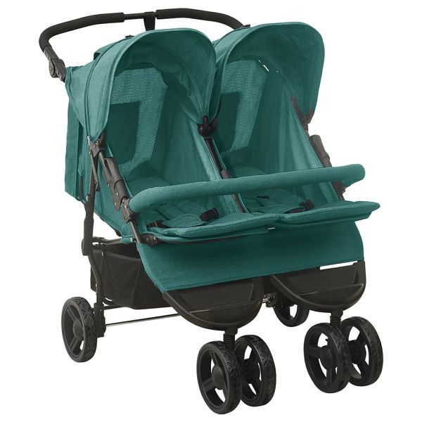 vidaXL Geschwisterwagen Grün Stahl, 10246, 8720286432532