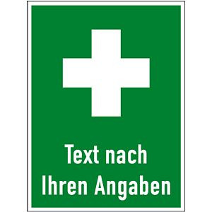 Moedel Hinweis auf Erste Hilfe - Text nach Ihren Angaben, Kunststoff, 300x400 mm, 60991