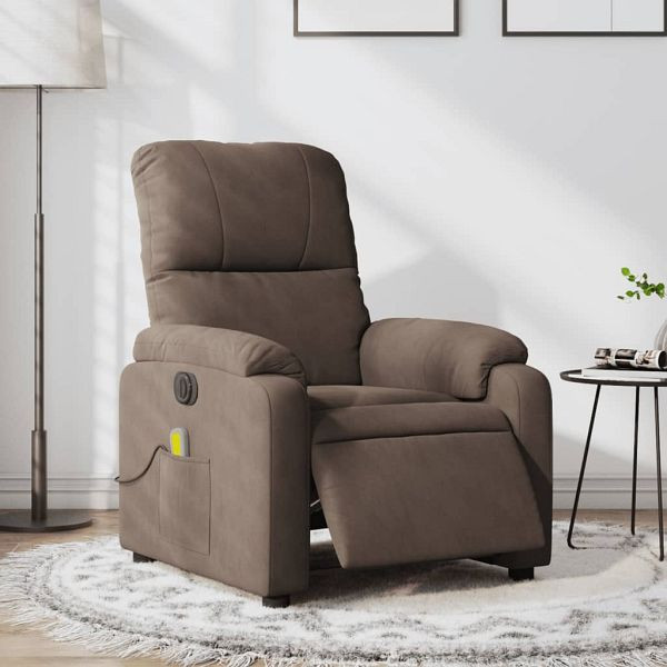 vidaXL Massagesessel Elektrisch Braun Mikrofasergewebe, 3204921