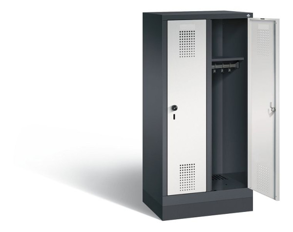 C+P Kindergarten-Spind Evolo, H1300xB610xT300mm, Farbe: Schwarzgrau / Lichtgrau, 480203-20 S10072