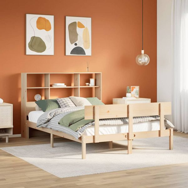 vidaXL Massivholzbett mit Regal ohne Matratze 160x200 cm Kiefernholz, 3321812