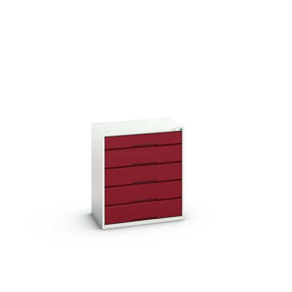 bott verso Schubladenschrank, mit 5 Schubladen, BxTxH: 800 x 550 x 900 mm, Lichtgrau / Purpurrot, 16925117.24
