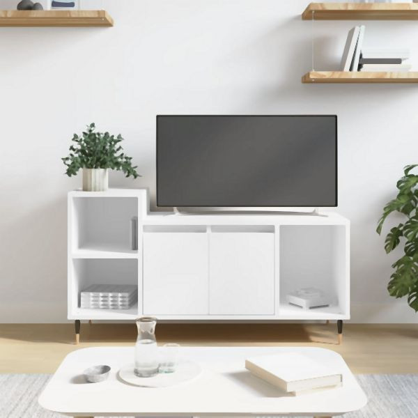 vidaXL TV-Schrank Weiß 100x35x55 cm Holzwerkstoff, 831308
