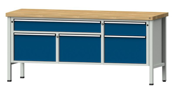 ANKE Werkbänke Kastenwerkbank, Modell 280 V, 2000 x 700 x 900 mm, RAL 7035/5010, BMP 50 mm, 304.503