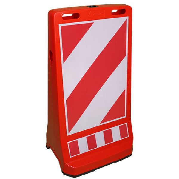 Stein HGS Warnaufsteller mit schwerem Fuß, mit Schraffenfolie RA2 / orange-rot, 34825