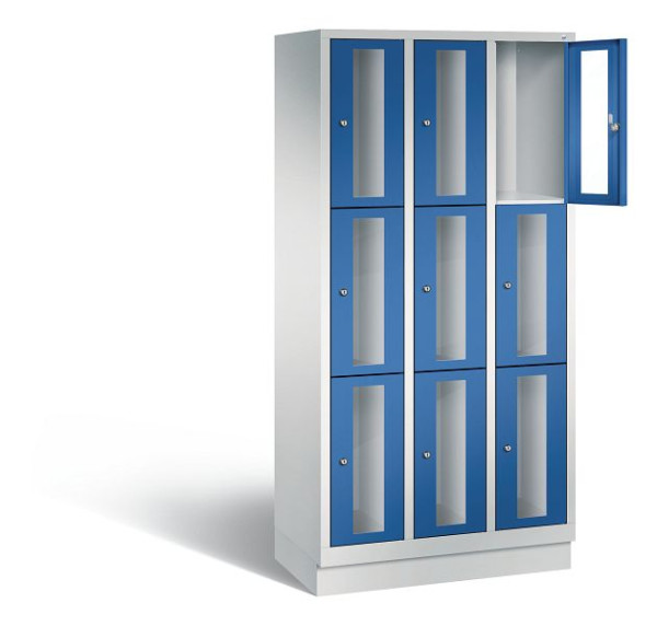 C+P Schließfachschrank Classic, H1800xB900xT500mm, Farbe: Lichtgrau / Enzianblau, 8020A303 S10001