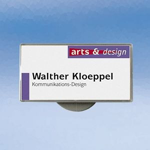 Moedel Namensschild CONGRESS 2000, Kunststoff, Grau, 72, 4x37, 5 cm, VE: 10 Stück, 52761