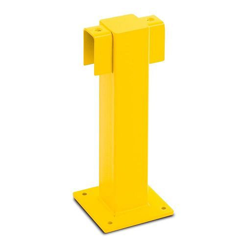 Moravia Rammschutz-Geländer XS, Mittelpfosten, gelb kunststoffbeschichtet, zum Aufdübeln, H 500 mm, 311026