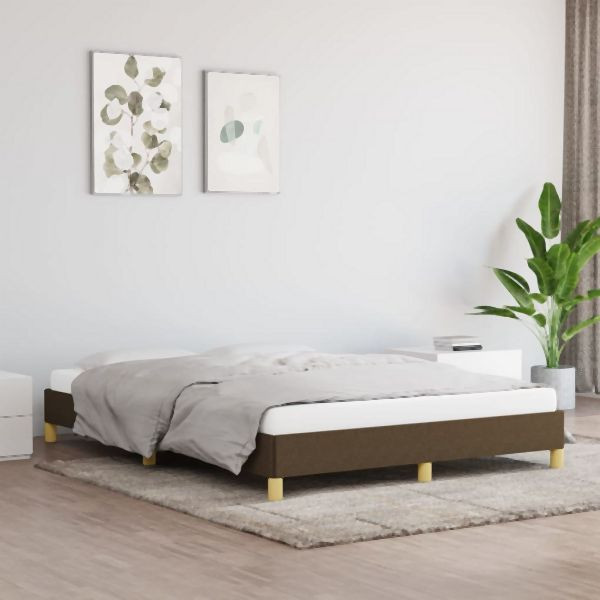 vidaXL Bettgestell ohne Matratze Dunkelbraun 160x200 cm Stoff, 346829
