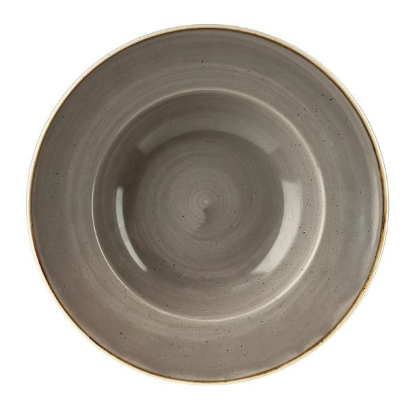 Churchill Stonecast, runde Schüssel mit breitem Rand, Pfefferkorngrau, 240 mm (12 Stück), DF797