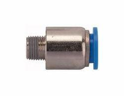 Riegler Gerade Steckverschraubungen mit rundem Körper, Außengewinde konisch mit Gewindebeschichtung und Innensechskant, 109177