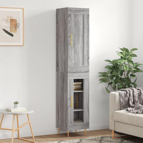 vidaXL Highboard Grau Sonoma 34,5x34x180 cm Holzwerkstoff, 3200383