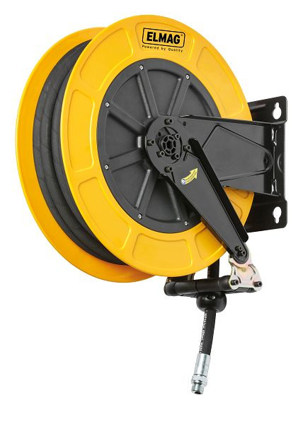 ELMAG Industrie Schlauchaufroller '4430/11' für Druckluft und Wasser 70°C, 15 m, 1/2', 20 bar, 'ABS-Kunststofftrommel', 43131