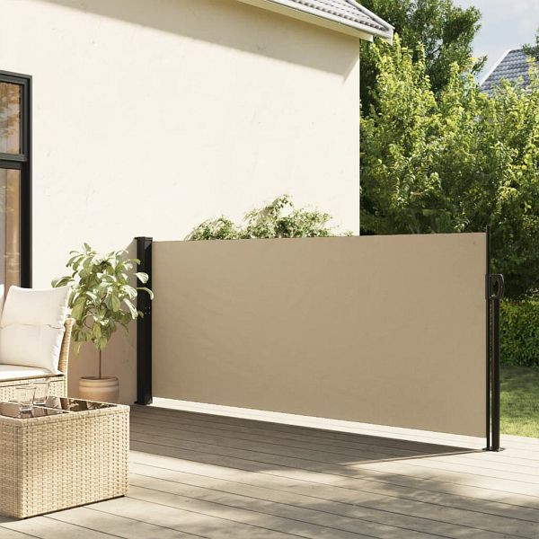 vidaXL Seitenmarkise Ausziehbar Beige 120x600 cm, 4004495