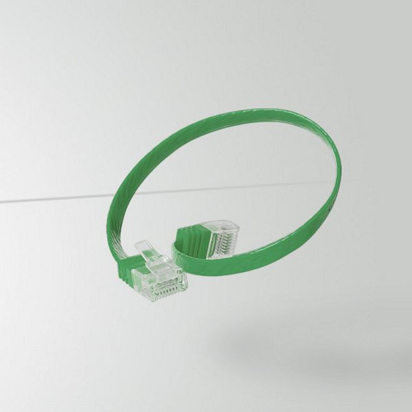 S-Conn Patchkabel-Flachkabel, Flat U/UTP cat 6, slim, grün, 0,5m, 75711-SL0.5G