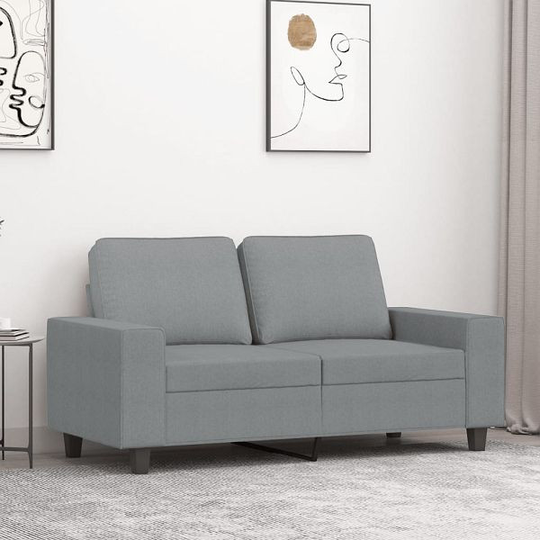 vidaXL 2-Sitzer-Sofa Hellgrau 120 cm Stoff (Polyester), 359383