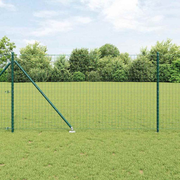 vidaXL Zaun mit Pfosten Grün 1 x 10 m Stahl, 3350539
