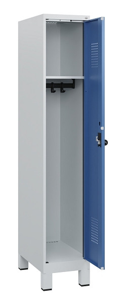 C+P Spind Evolo PLUS, Füße, 1 Abteil, 1630x300x500mm, 7035/5023, Drehriegel, 0490105-10 S10008