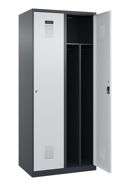 C+P Spind Evolo PLUS, 2 Abteile, 1850x800x500mm, 7016/7035, Verschluss Zylinderschloss, 049000-22F S10044