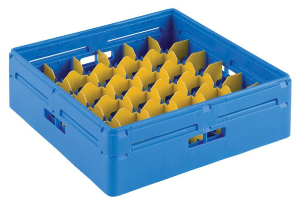ZANUSSI Gläserkorb Kunststoff, blau, mit Facheinteilungen und geneigtem Boden, Fassungsvermögen: 36 Gläser, Maße: 500 x 500 x 155 mm, 406867022