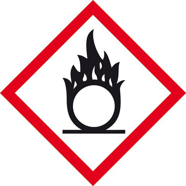 SafetyMarking GHS-Gefahrenpiktogramm, Symbol 03: Flamme über Kreis, BxH 10x10 cm, Folie, selbstklebend, spezieller Oberlächenschutz, 39.0055-03