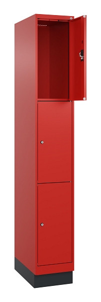 C+P Schließfachschrank Evolo PLUS, mit Sockel, 3 Fächer, 1950x300x500mm, 3020/30, 049020-103 S10025