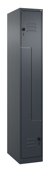 C+P Z-Spind Classic PLUS, 2 Abteile, 1850x300x500mm, 7016/7016, Drehriegel, 080003-102 S10026