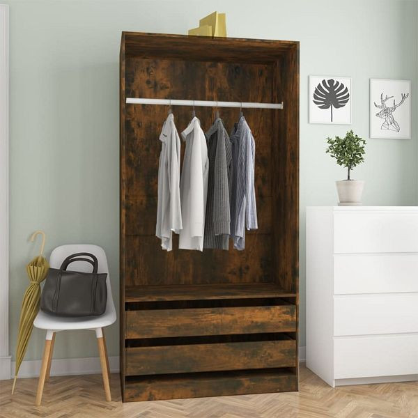 vidaXL Kleiderschrank Räuchereiche 100x50x200 cm Holzwerkstoff, 815345