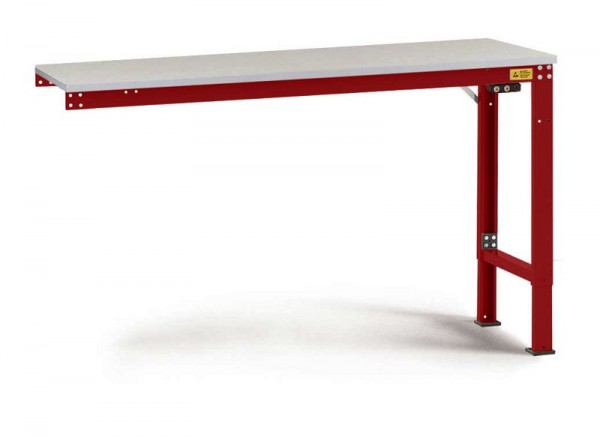 Manuflex ESD-Arbeitstisch UNIVERSAL Spezial Anbautisch mit Kautschukplatte, BxTxH = 1500 x 1000 x 722-1022 mm, Rubinrot, LU8063.3003