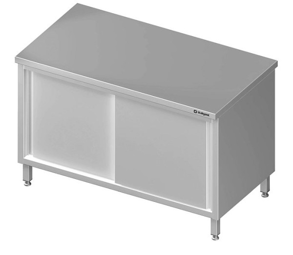 Stalgast Durchreicheschrank mit Schiebetüren, 1400x600x850 mm, ohne Aufkantung, verschweißt, VAS14611