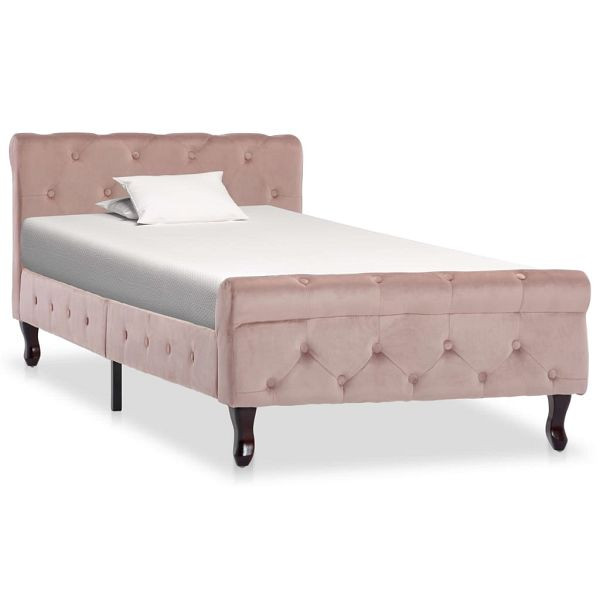 vidaXL Bettgestell Rosa Samt 90x200 cm, 288564