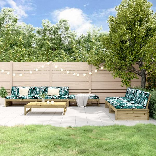 vidaXL 6-teilig Garten-Lounge-Set mit Kissen Imprägniertes Kiefernholz, 3186129
