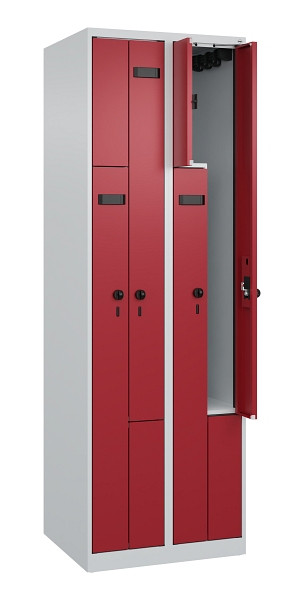 C+P Z-Spind Evolo PLUS, 4 Fächer, 1850x600x500mm, 7035/3003, Drehriegel, 049003-204 S10009