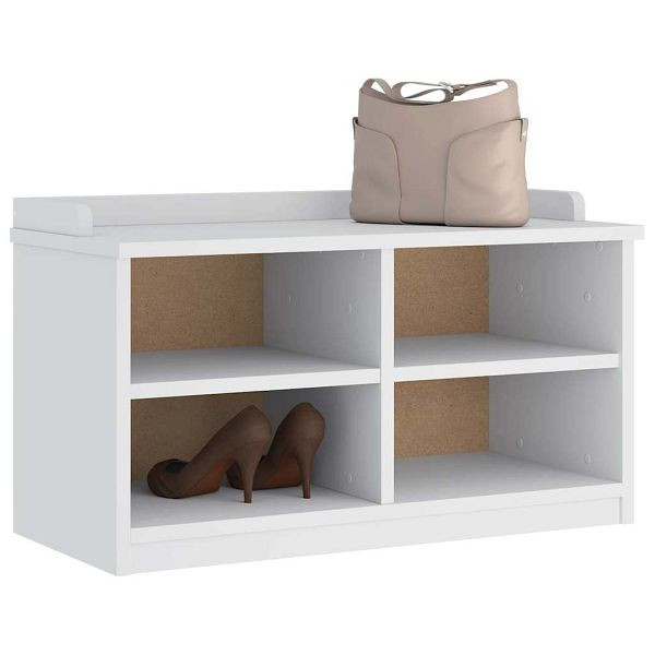 vidaXL Flurbank SANDNES Weiß 87x40x50 cm Massivholz Kiefer, 4010459