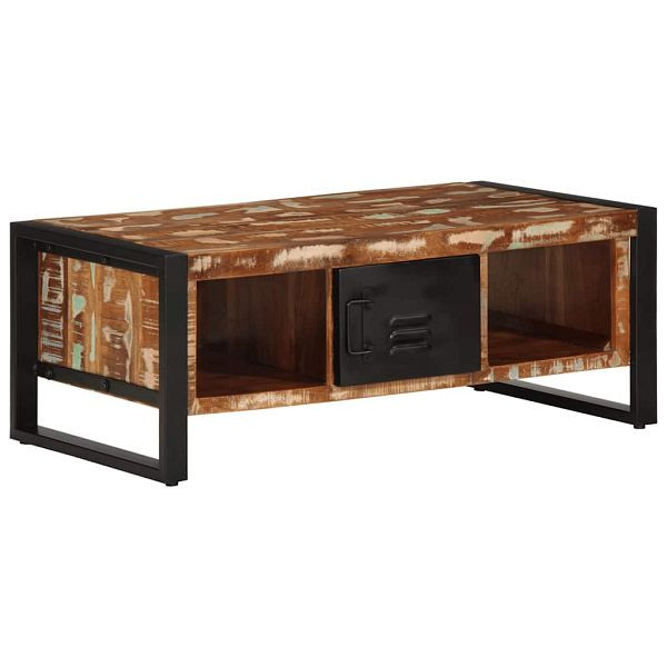 vidaXL Couchtisch Mehrfarbig 90x50x36 cm Altholz Massiv, 4013556