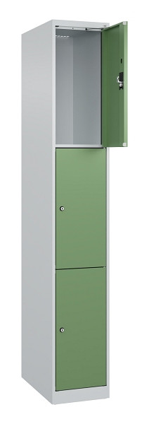 C+P Schließfachschrank Evolo PLUS, 3 Fächer, 1850x300x500mm, 7035/6011, 049000-103 S10010