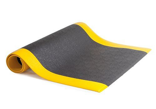 DENIOS Anti-Ermüdungsmatte S 9.15, 0,9 x 1,5 m, schwarz / gelb mit Noppen, 123408