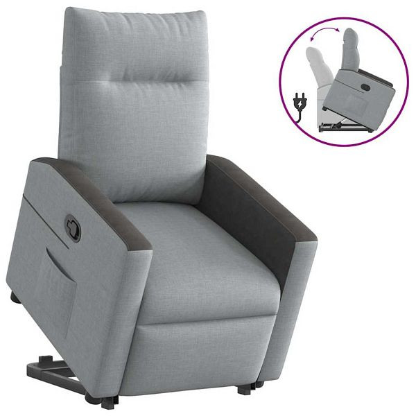 vidaXL Relaxsessel mit Aufstehhilfe Hellgrau Stoff, 3324052