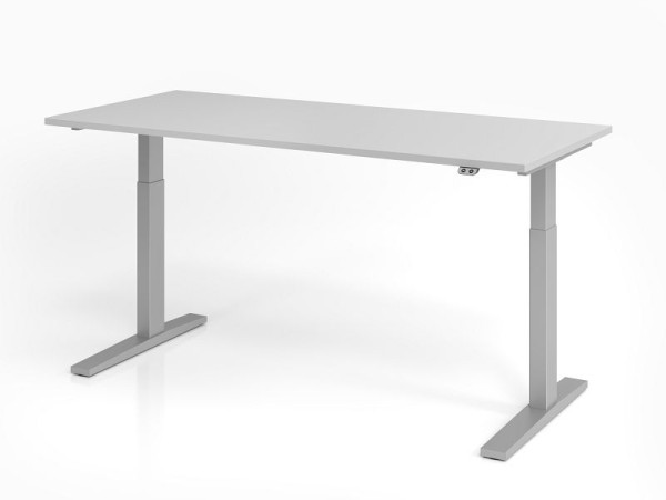 Hammerbacher Schreibtisch XMKA19, 180 x 80 cm, Platte: Grau, 25 mm dick, ABS-Dickkante, Rechteckform, VXMKA19/5/S