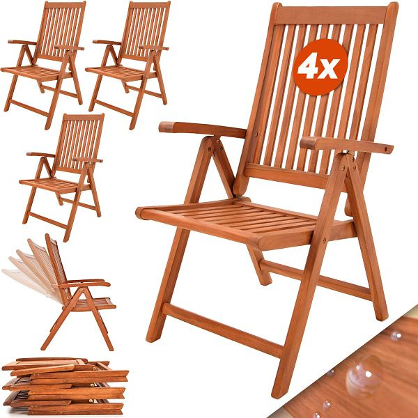 casaria Klappstuhl Vanamo 4er-Set Eukalyptus FSC®-zertifiziert, 993415