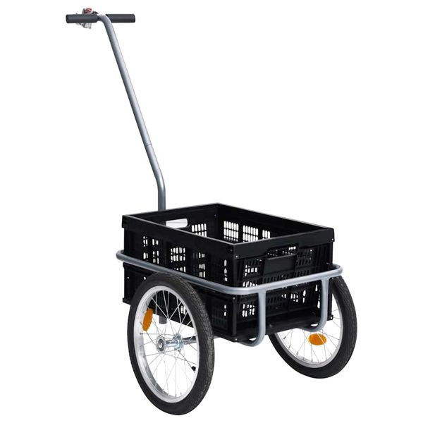 vidaXL Fahrradanhänger mit Klappbox Schwarz 60 kg, 92599