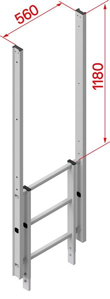 HYMER Ausstieg gerade, schmal, Breite 560 mm, 0053291, 4019502335691