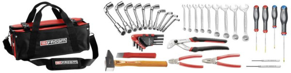 Facom Werkzeugset in Toolbox, Werkzeugset in BS.SMB, inkl. Satz mit 10 Gabel-Ringschlüsseln, 8 bis 19 mm, BSSMB.LT3