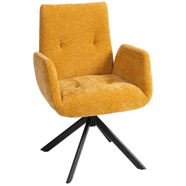 HOMCOM Polstersessel, Akzentsessel, modernes Design, drehbar, bis 120 kg, Gelb, 83B-177V00YL